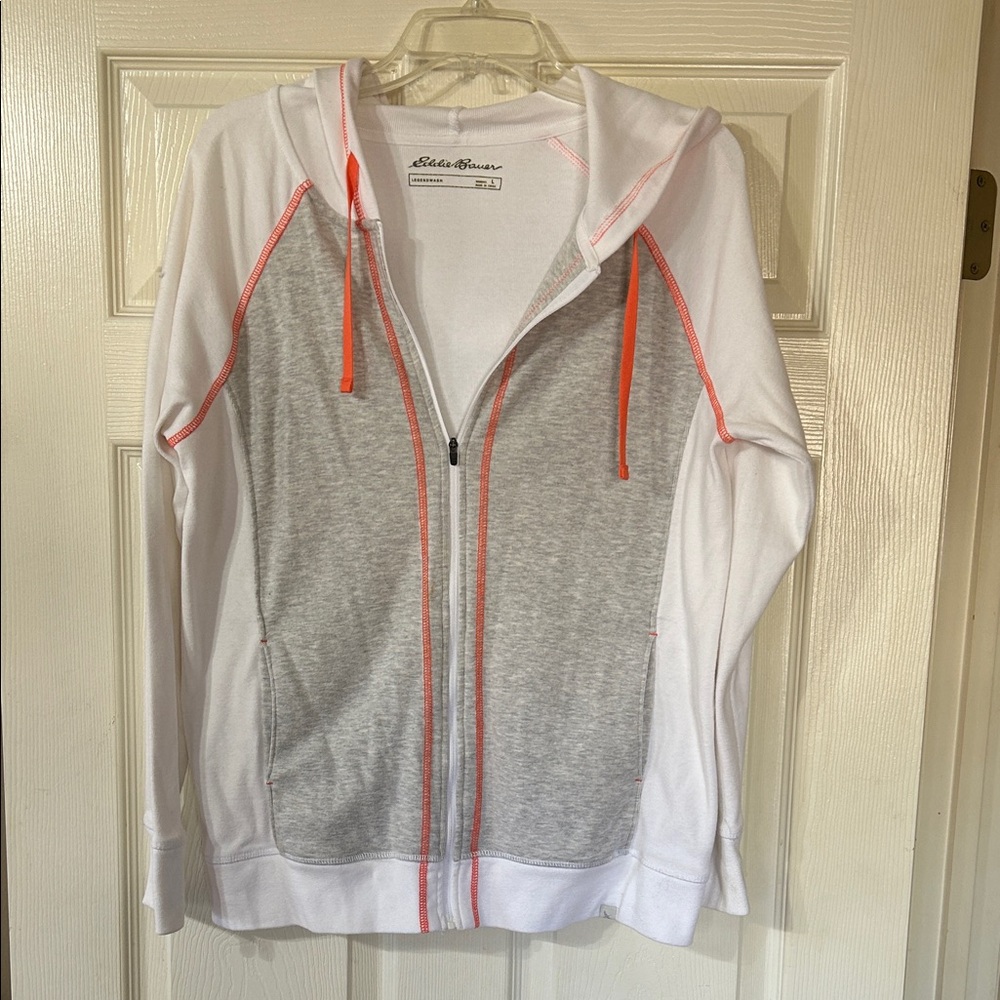 Eddie Bauer Gray and White Hoodie